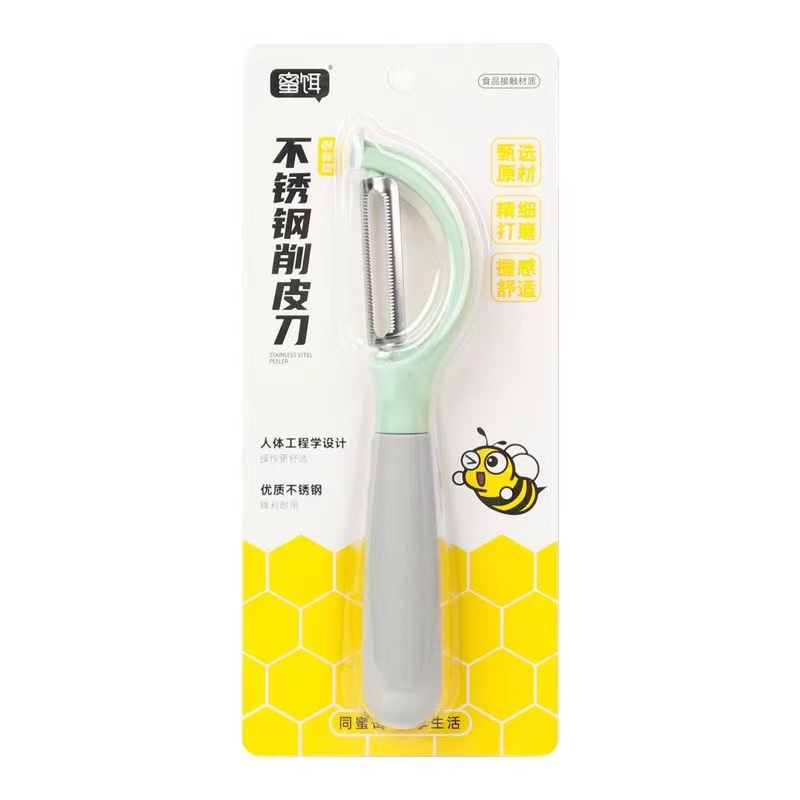 蜜饵3601创新P性双色实心塑柄不锈钢打皮刀削皮刀刨皮刀