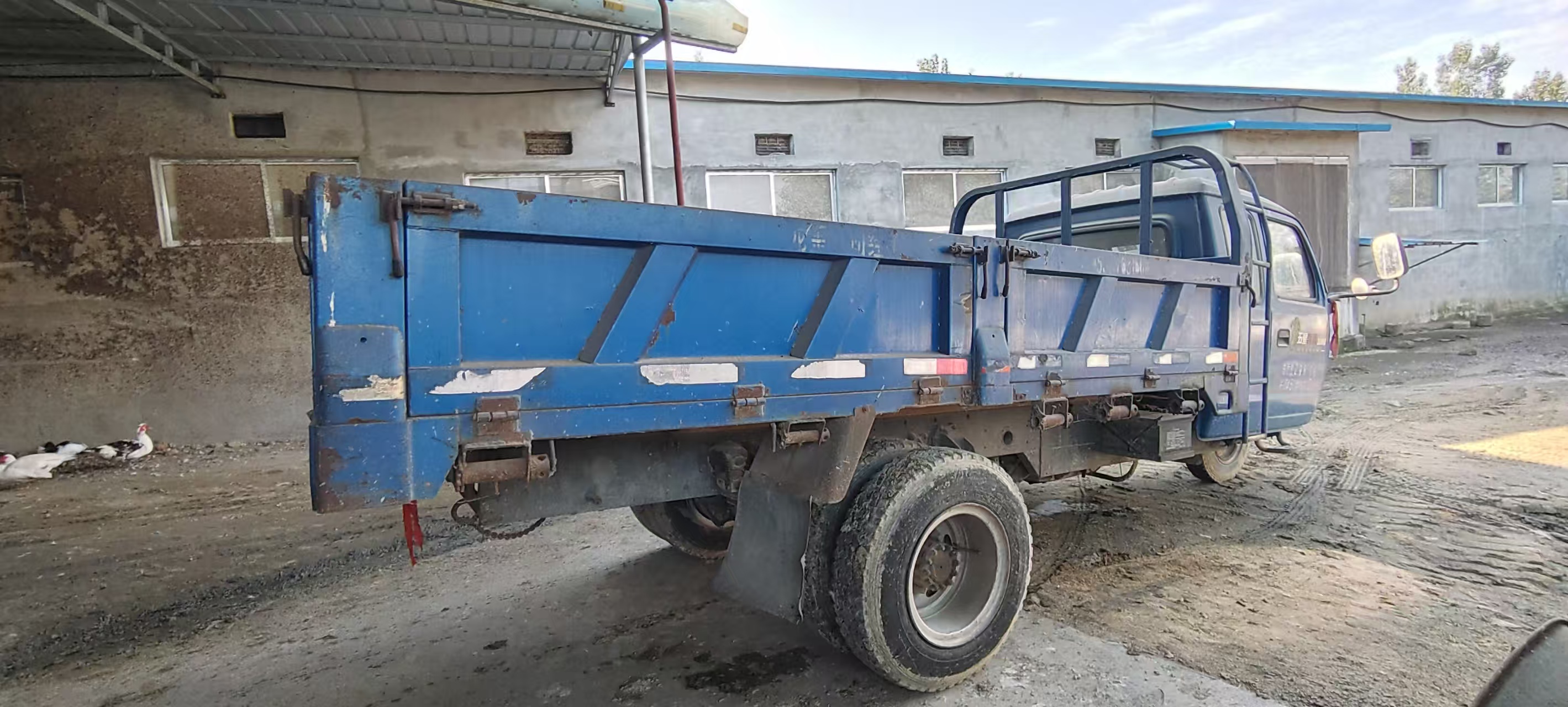 2016年11月出厂的平板五轮车，车斗外长三米八，750钢丝胎，490发动机，原