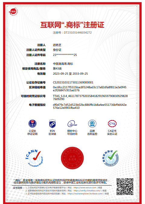 中国渔海湾.商标